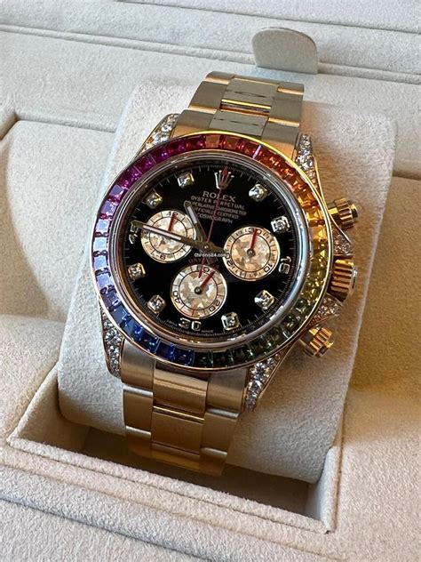 rolex bunte steine|rolex rainbow neuwertig.